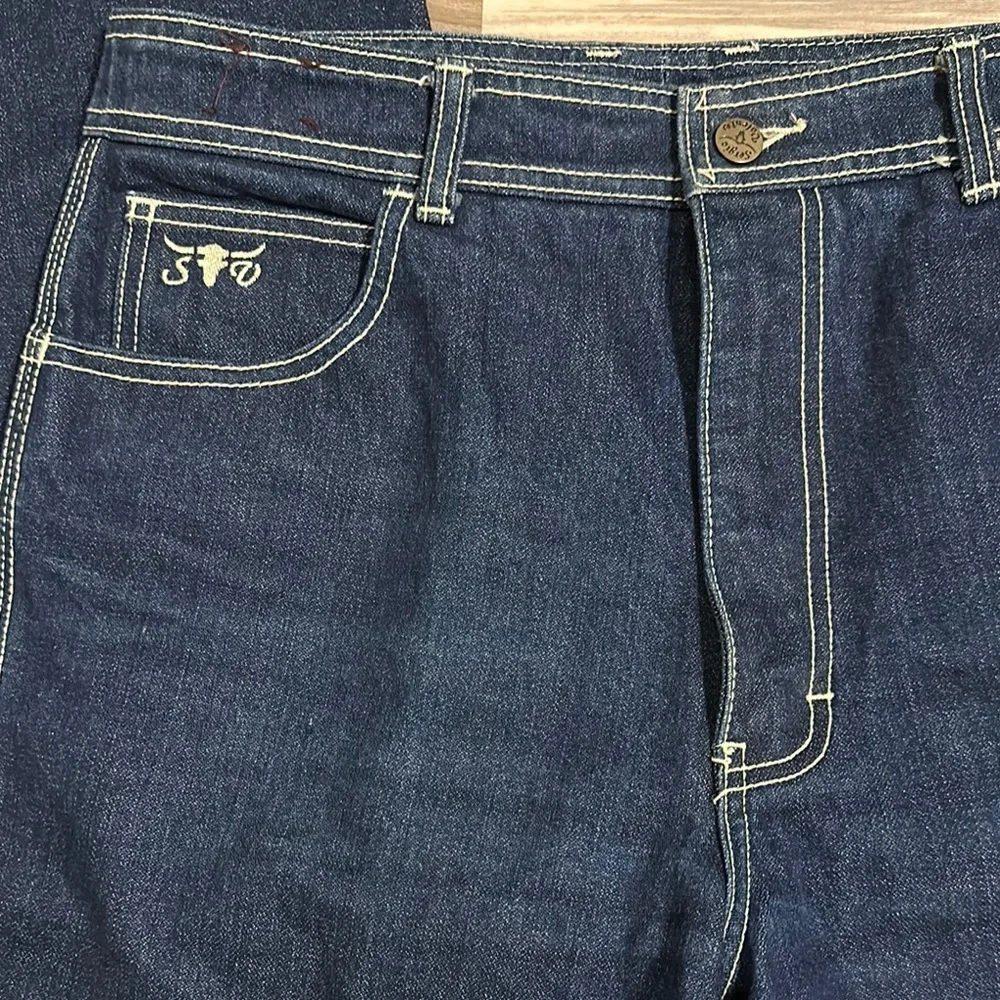 Sergio Valente Blue Straight Jeans Classic Design-Size 34 but more like 28-29 - Picture 7 of 11